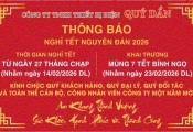 Thông báo nghỉ tết năm 2026